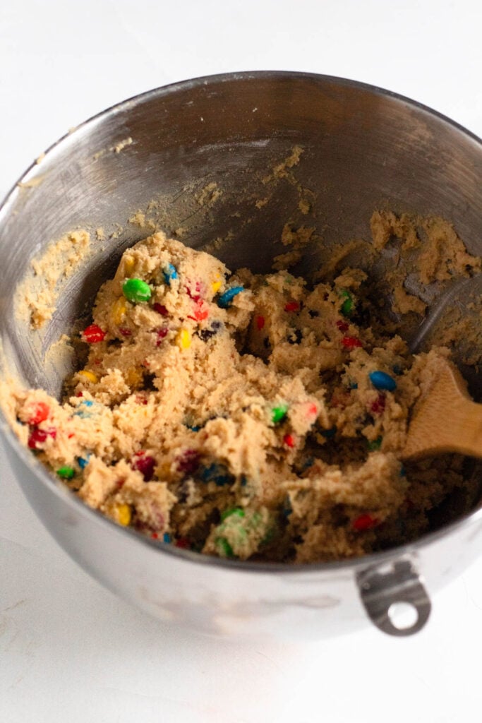 M&Ms were added to the mixture.