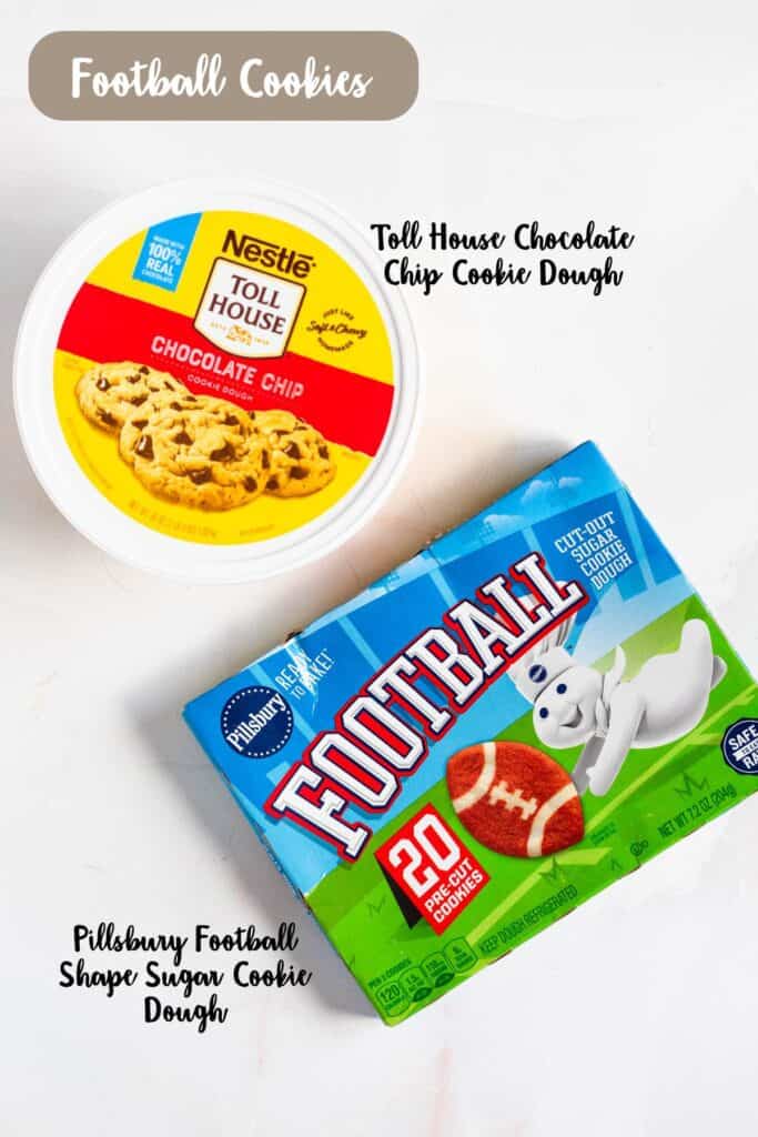 Ingredient shot of ingredients to make Football Cookies.