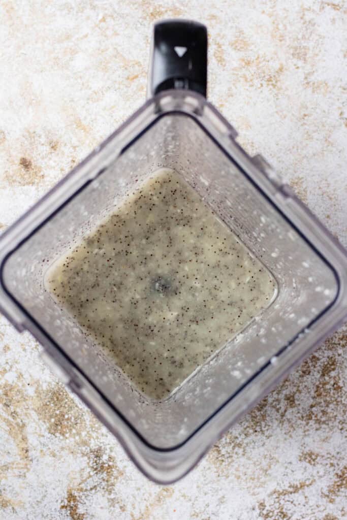 Poppy seeds stirred into the dressing mixture.